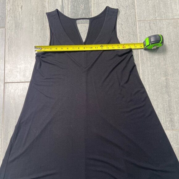Three Dots Jersey V-Neck Tank Swing Mini Dress Black Size Small - Picture 6 of 7